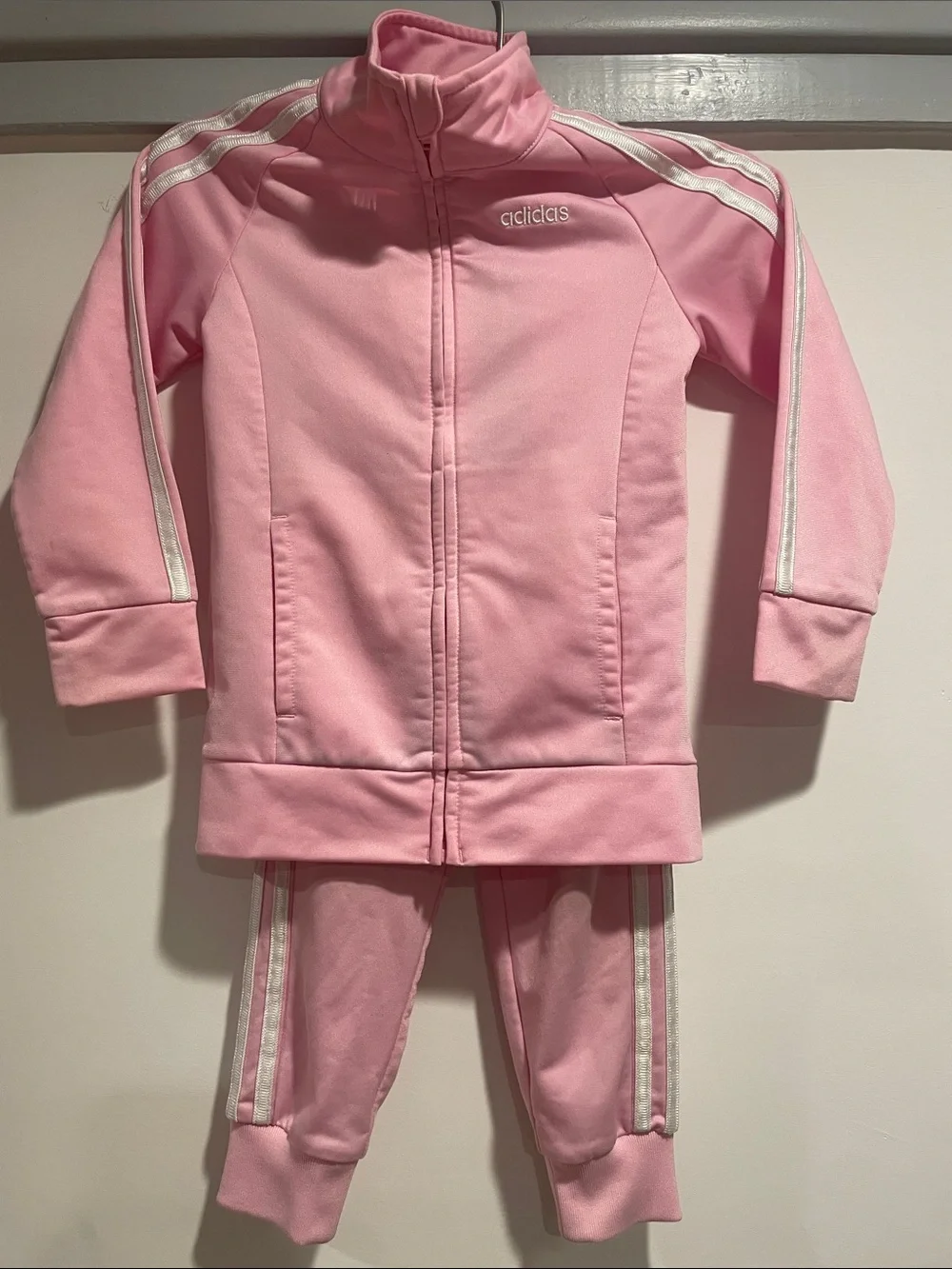 adidas Pink Kids Two-Piece Track Jacket and Pants